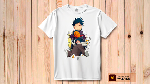 Obito Uchiha, Design for prints and T-shirt, Illustrator, PNG AND JPG files AVAILABLE!