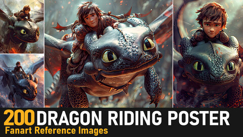 Dragon Riding Poster| 4K Reference Images