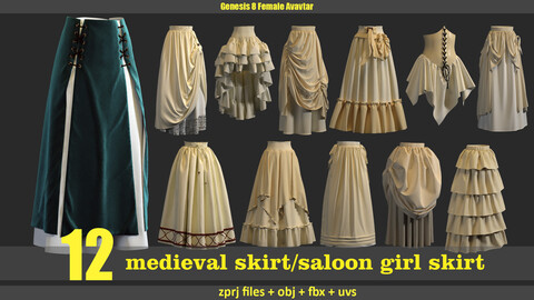 12 medieval skirt/saloon girl skirt