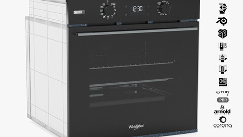 Whirlpool W4 OMSK58RU1SBA 60cm Multifunction Oven 3D Model