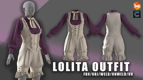 vintage outfit/lolita outfit2/clo3d