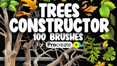 100 Procreate Trees Constructor Stamp Brushes | Procreate Dead Trees Stamps | Procreate Leaves Brushes | Procreate Leaf Brushes | Procreate Plants Brushes | Procreate Greenery Brushes | Procreate Nature Brushes | Procreate Brushes  | Procreate Stamps