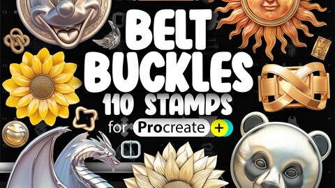 110 Procreate 3D Belt Buckles Stamp Brushes | Procreate Fashion Belt Buckle Stamps | Procreate Dual Color Stamps Brushes | Procreate Brushes | Procreate Stamps | Procreate Belt Buckles References