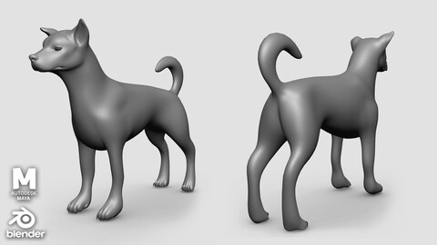 Street Dog ( Base Mesh) - Topology + UV map