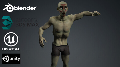 Stylized Cartoon Zombie Base Mesh/ Game Ready Character