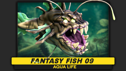 Fantasy Fish 09 - Aqua Life - Angler Fish Realistic 3D Model - Rigged Animated Monster - Underwater Creature - #51