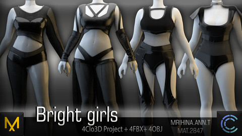 Bright girls. Clo3D. Marvelous Designer.