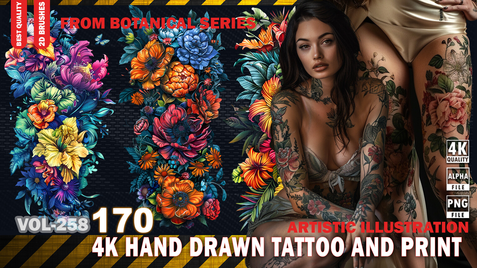 ArtStation - 170 4K HAND DRAWN BOTANICAL TATTOO AND PRINT 