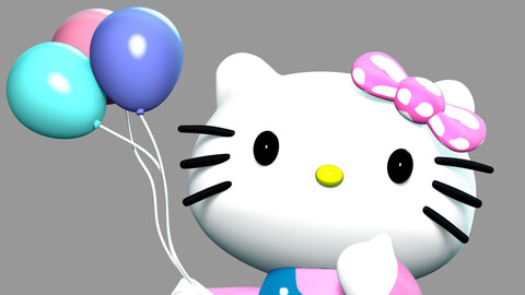 Hello Kitty With Ballons