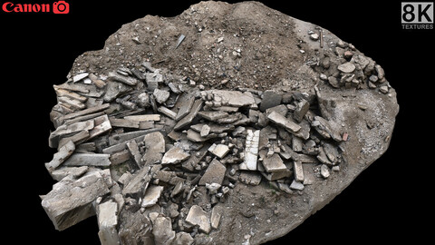 destroyed building concrete debris pile part1 photogrammetry