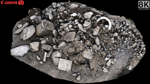 destroyed building small debris pile part2 photogrammetry