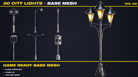 30 City Lights Base Mesh - VOL 02 ( Game Ready )