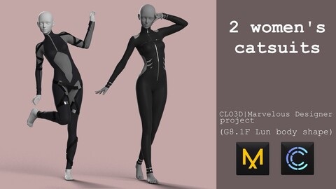 2 women's catsuits