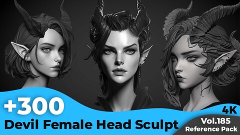 +300 Devil Female Head Sculpt Reference(4k)