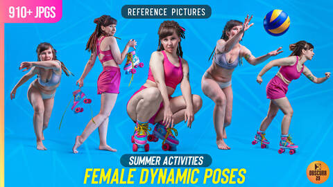 910 Female Dynamic Poses Reference Pictures