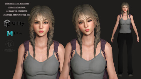 AAA 3D REALISTIC CHARACTER - BEAUTIFUL YOUNG GIRL MADISON 01