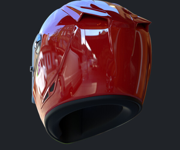 Artstation - Motorcycle Helmet Racing 3d Model Adjustable Colors Maya 