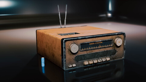 Old Radio Model - Game Ready Low-poly 3D model