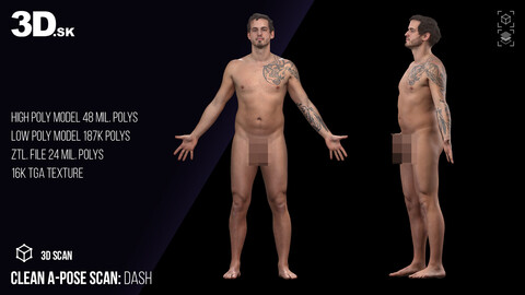 Clean A Pose 3D Scan | Dash Nude