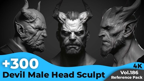 +300 Devil Male Head Sculpt Reference(4k)