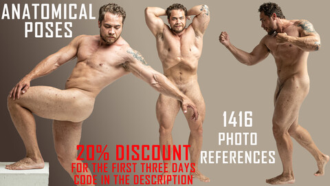 Anatomical poses 1416 photo references 20% discount