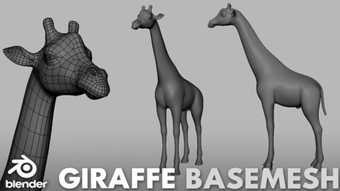 Giraffe Basemesh - Topology + UV map