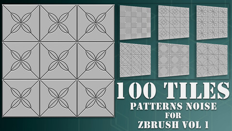 100 Tiles Patterns Noise for Zbrush Vol 1