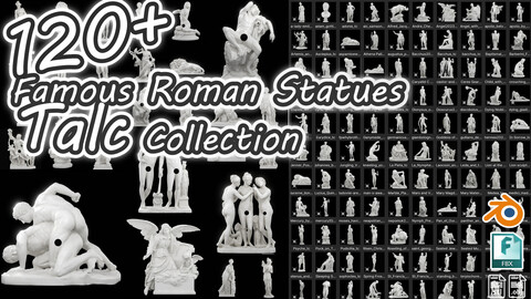 120+ Roman Statues Talc Collection