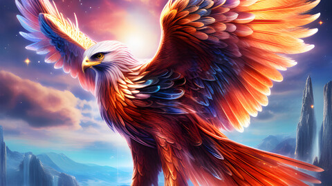 Celestial Seraphim Falcon: Guardian of Divine Realms