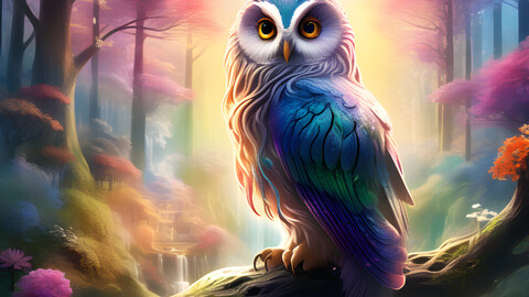 Moonlit Sage: The Sylvan Whisperer Owl