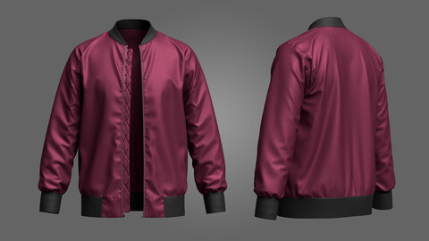 Men  Bomber Jacket 3D Model