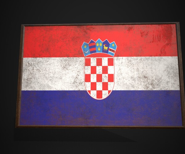 ArtStation - Old Picture Frame With Croatia Flag | Game Assets