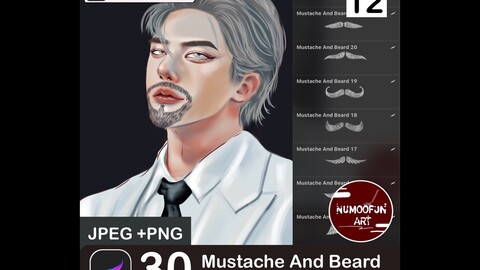 Mustache And Beard – Brushes For Procreate