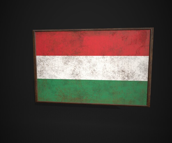 ArtStation - Old Picture Frame With Hungary Flag - Game Ready PBR Low ...