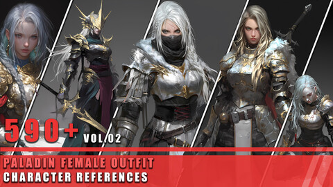 590+ Paladin Female Outfit - Character References Vol.02