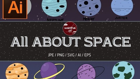 All About Space 30 Illustrations