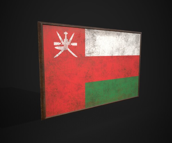 ArtStation - Old Picture Frame With Oman Flag - Game Ready PBR Low-poly ...