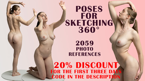 Poses for sketching 2059 photo references 20% discount