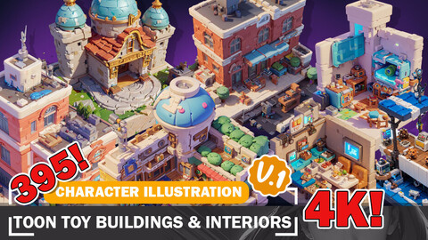 395 Various Toon Toy Building and Interiors Diverse Style Design Reference Art V1 4K