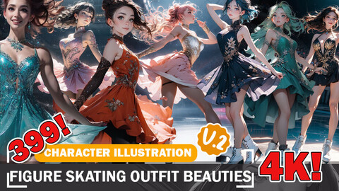 399 Figure Skating Outfit Beauties - Reference Ideas Design Inspiration and Character References Art V2 4K