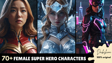 70+ 3D Super Hero Female Characters | Mythical Fantasy Characters