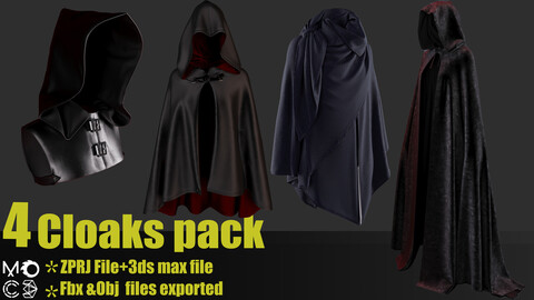 Cloak-capes Pack(Zprj,Fbx,Obj,UV,Texture)