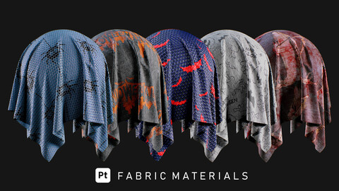 15 Patterned Fabric Smart Materials (Vol.4) / Halloween - Scary