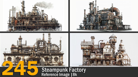 Steampunk Factory | Reference Images | 8K