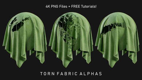 55 Torn Fabric Alphas (Vol.2) + Video Tutorial