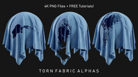 33 Torn Fabric Alphas (Vol.4) + Video Tutorial