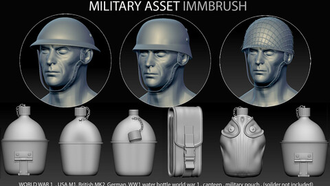 Military asset brush, designed specifically for use with zbrush