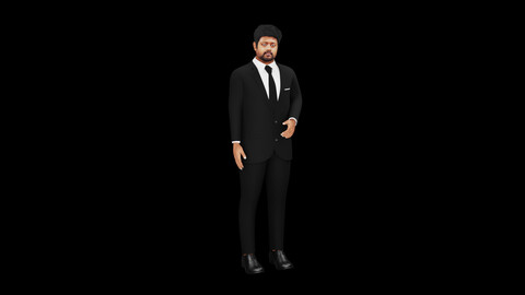 Business Suit Man Rigged Character 3D Model