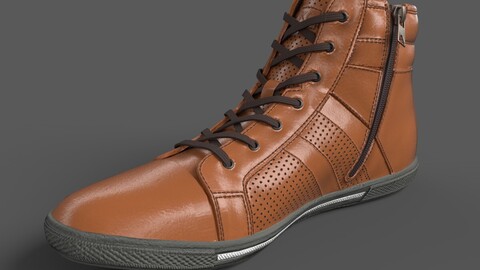 Center HighTop Sneaker Cognac Low-poly