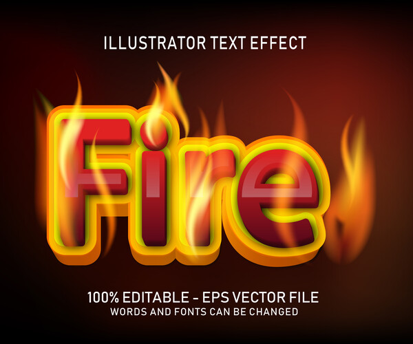 ArtStation - Burning fire. Text Effects, EPS Template File | Artworks